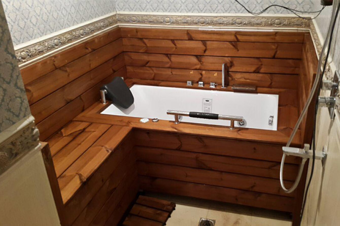 Sauna wood cladding thermo interior treated wood