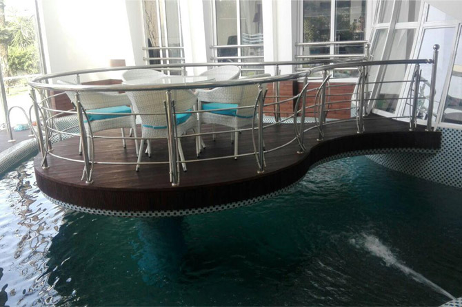 Sauna wood cladding thermo decking interior treated wood