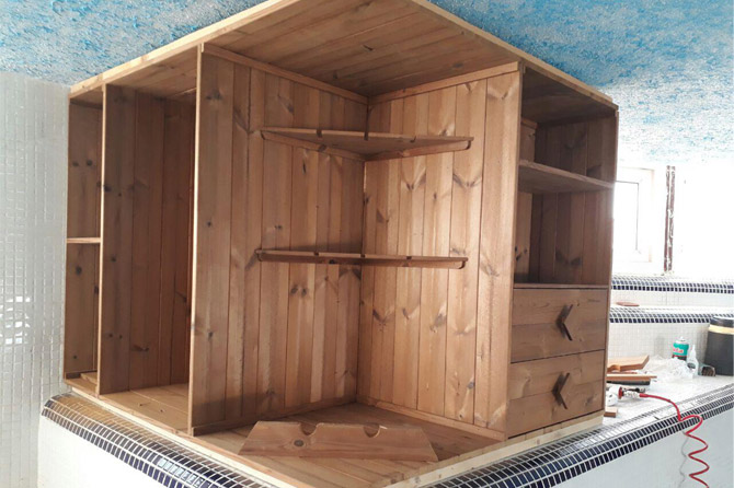 Sauna wood cladding thermo interior treated wood